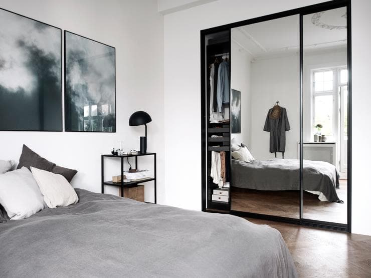 Kvik Wardrobe Cabinets With Sliding Doors, Wardrobe Closet With Sliding Mirror Doors