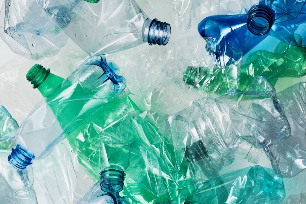 Recycled PET plastic kitchen cabinets reducing carbon footprint