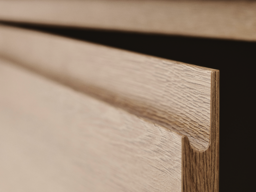 integrated handles modern kitchen